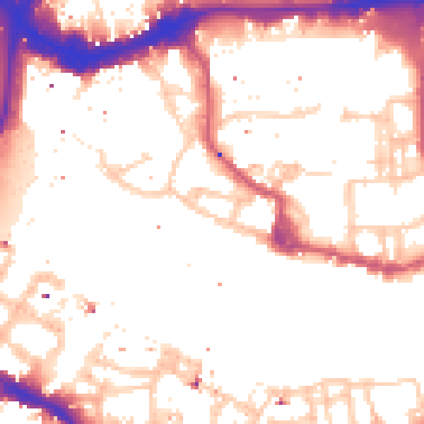 Daytime road noise heatmap for E1W 1NY