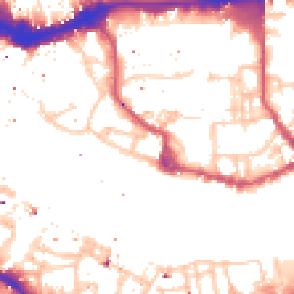 Daytime road noise heatmap for E1W 1NZ