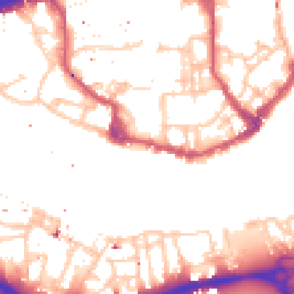 Daytime road noise heatmap for E1W 1PN