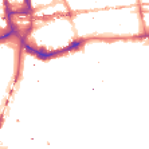 Night-time road noise heatmap for E1W 1UA