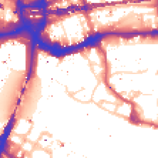 Daytime road noise heatmap for E1W 1UG