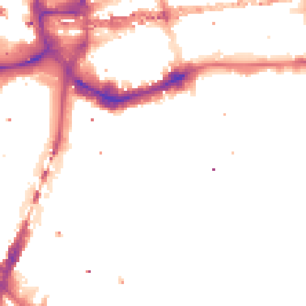 Night-time road noise heatmap for E1W 1UG