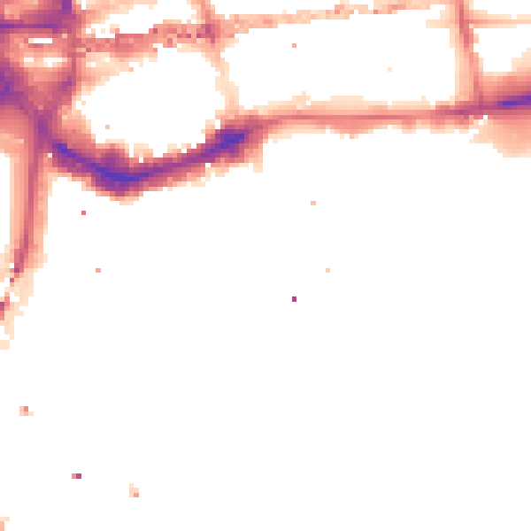 Night-time road noise heatmap for E1W 1YQ