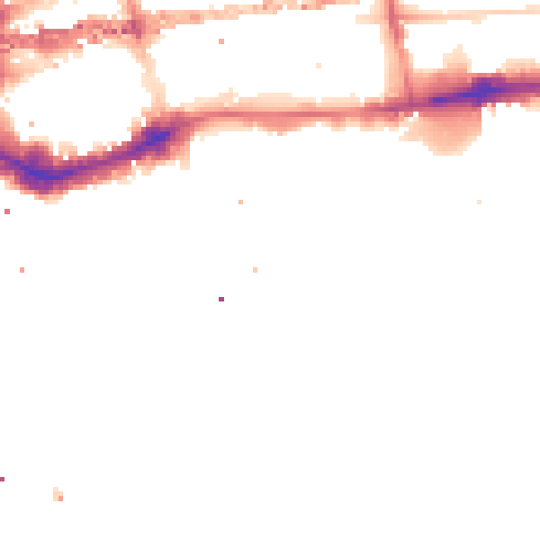 Night-time road noise heatmap for E1W 2JN
