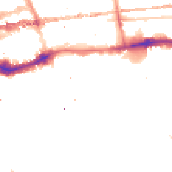 Night-time road noise heatmap for E1W 2JU