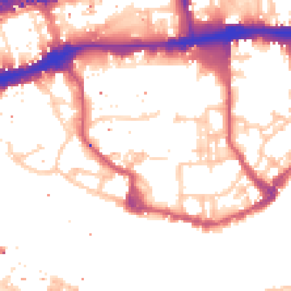 Daytime road noise heatmap for E1W 2NG