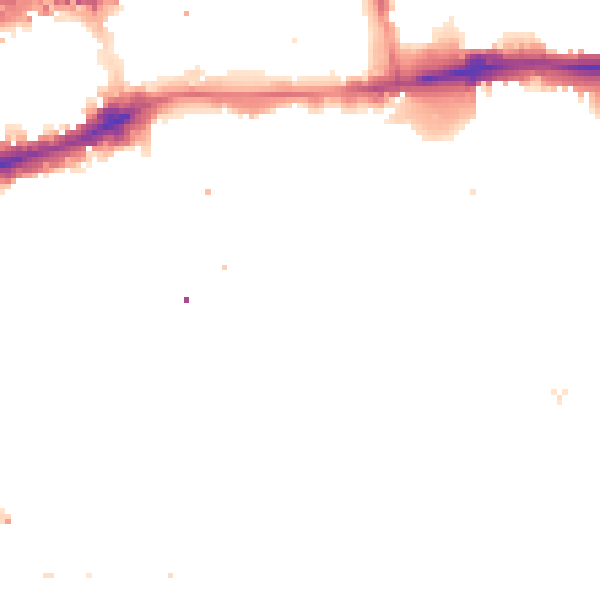 Night-time road noise heatmap for E1W 2NG