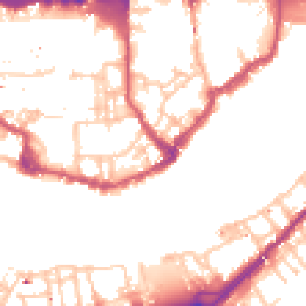 Daytime road noise heatmap for E1W 2PB