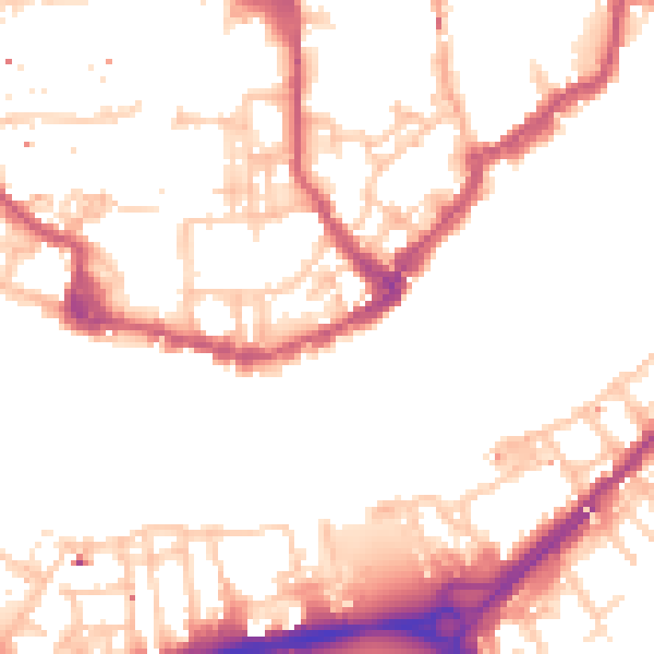 Daytime road noise heatmap for E1W 2PD