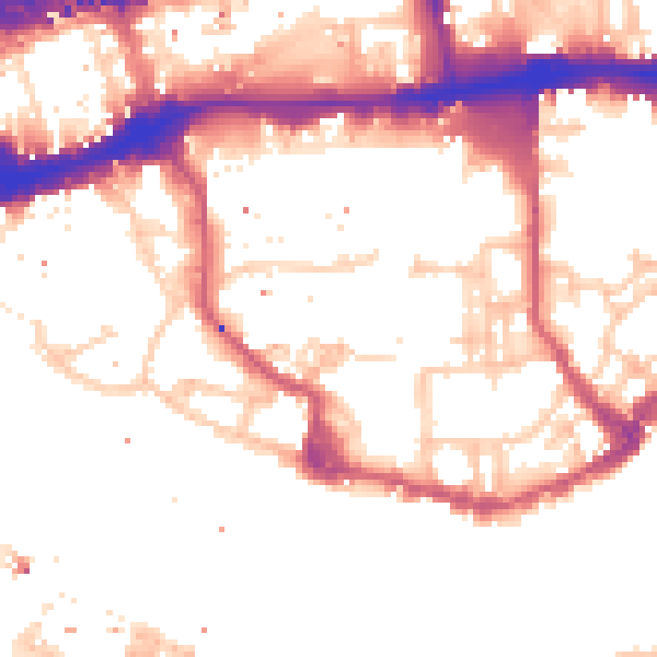 Daytime road noise heatmap for E1W 2UT