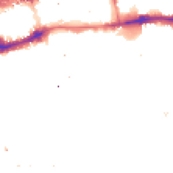 Night-time road noise heatmap for E1W 2UT
