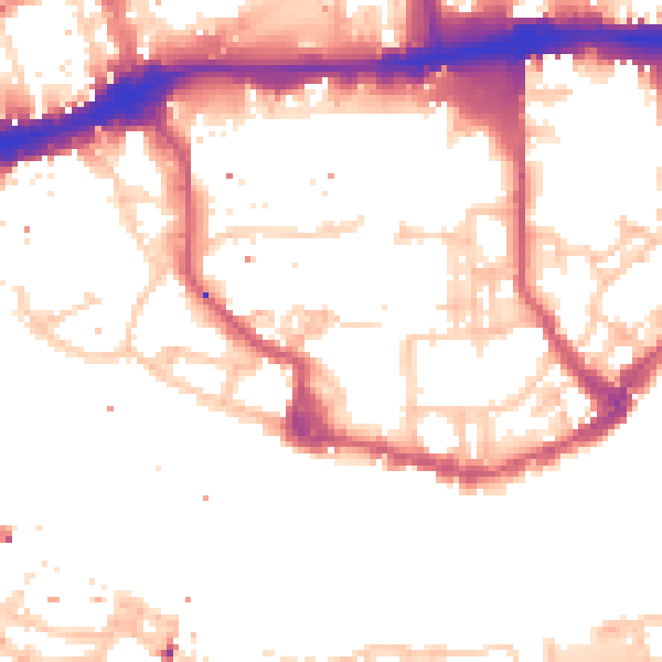 Daytime road noise heatmap for E1W 2UY