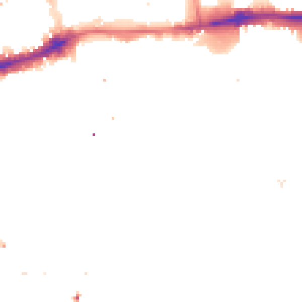 Night-time road noise heatmap for E1W 2UY