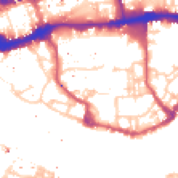 Daytime road noise heatmap for E1W 2UZ
