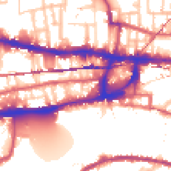 Daytime road noise heatmap for E1W 3HQ