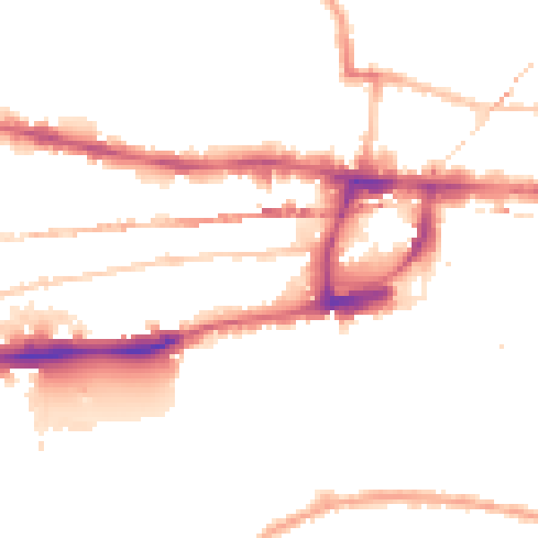 Night-time road noise heatmap for E1W 3HQ