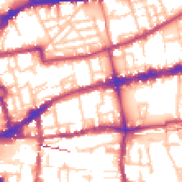 Daytime road noise heatmap for E2 0AA