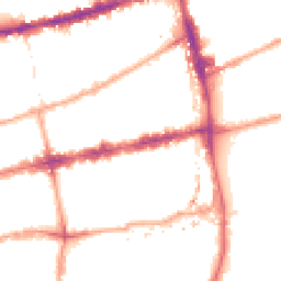Night-time road noise heatmap for E2 0AN