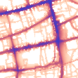 Daytime road noise heatmap for E2 0AT