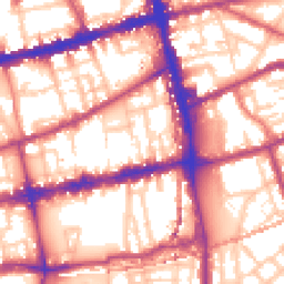 Daytime road noise heatmap for E2 0AX