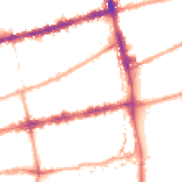 Night-time road noise heatmap for E2 0AY