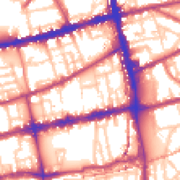 Daytime road noise heatmap for E2 0BA