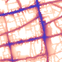 Daytime road noise heatmap for E2 0BD