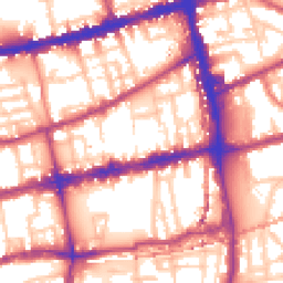 Daytime road noise heatmap for E2 0BE