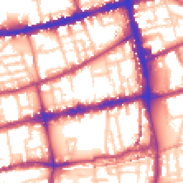 Daytime road noise heatmap for E2 0BF