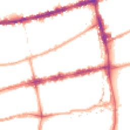 Night-time road noise heatmap for E2 0BG