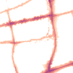 Night-time road noise heatmap for E2 0BP