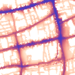 Daytime road noise heatmap for E2 0BQ