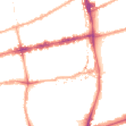 Night-time road noise heatmap for E2 0BT