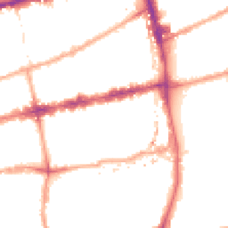 Night-time road noise heatmap for E2 0BU