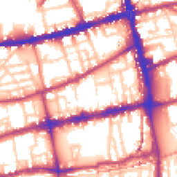 Daytime road noise heatmap for E2 0BW