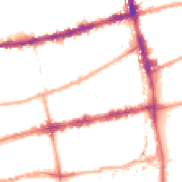 Night-time road noise heatmap for E2 0BW