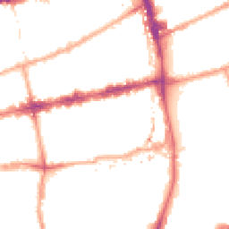 Night-time road noise heatmap for E2 0BY