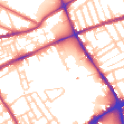 Daytime road noise heatmap for E2 0DG