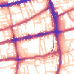 Daytime road noise heatmap for E2 0DJ
