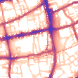 Daytime road noise heatmap for E2 0DN