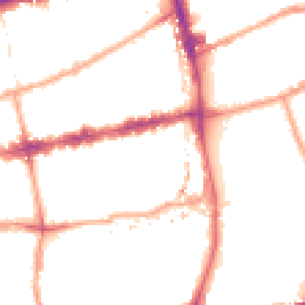 Night-time road noise heatmap for E2 0DN