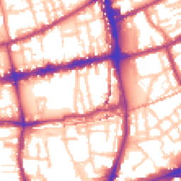 Daytime road noise heatmap for E2 0DP