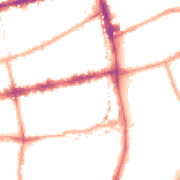 Night-time road noise heatmap for E2 0DT