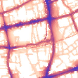 Daytime road noise heatmap for E2 0DU