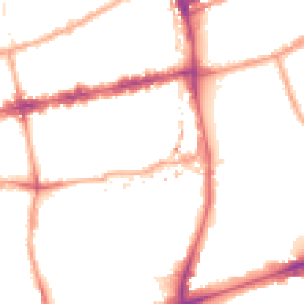 Night-time road noise heatmap for E2 0DU