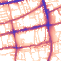 Daytime road noise heatmap for E2 0DY