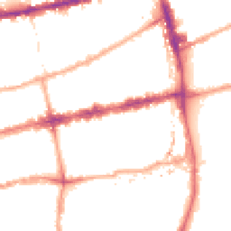 Night-time road noise heatmap for E2 0DY