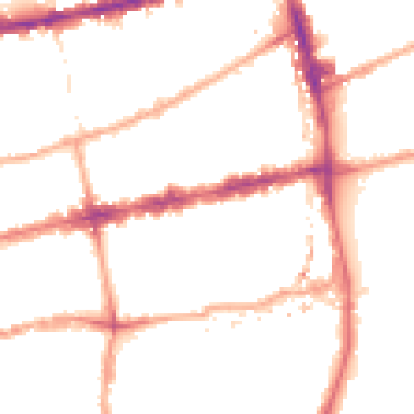 Night-time road noise heatmap for E2 0DY