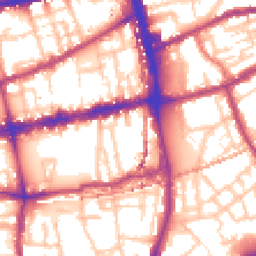 Daytime road noise heatmap for E2 0EG
