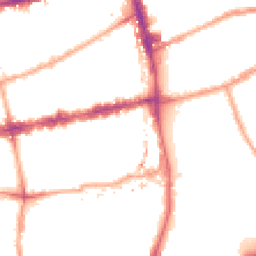 Night-time road noise heatmap for E2 0EG